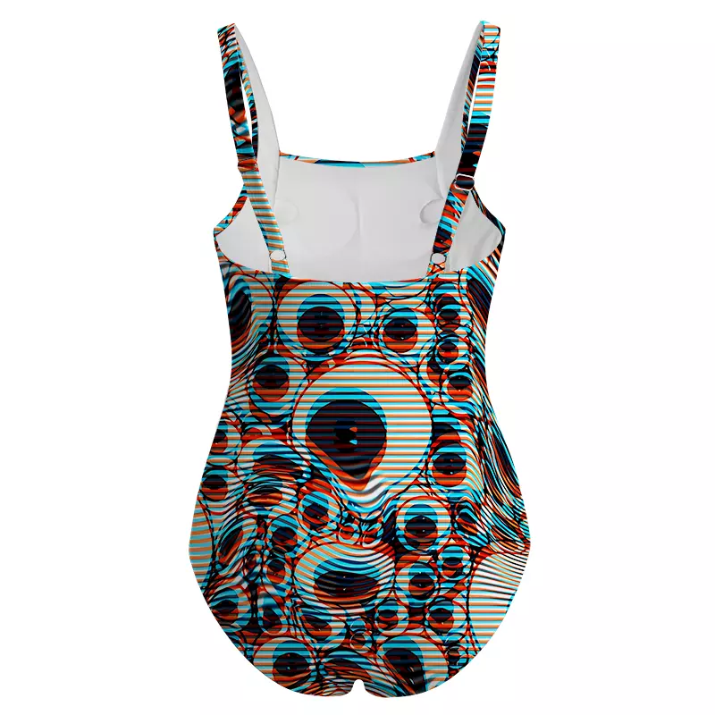Soulisfree Trippy Optical Vortex One‑Piece Swimsuit
