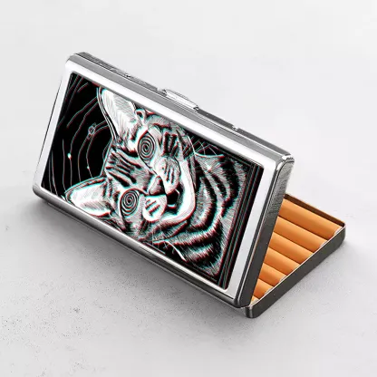 Soulisfree Hypnotic Cat Metal Pocket Case
