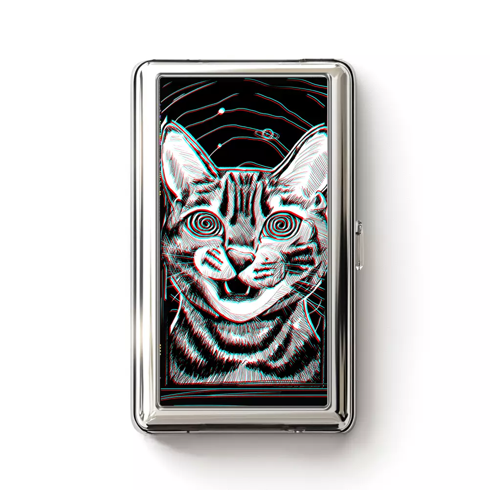 Soulisfree Hypnotic Cat Metal Pocket Case