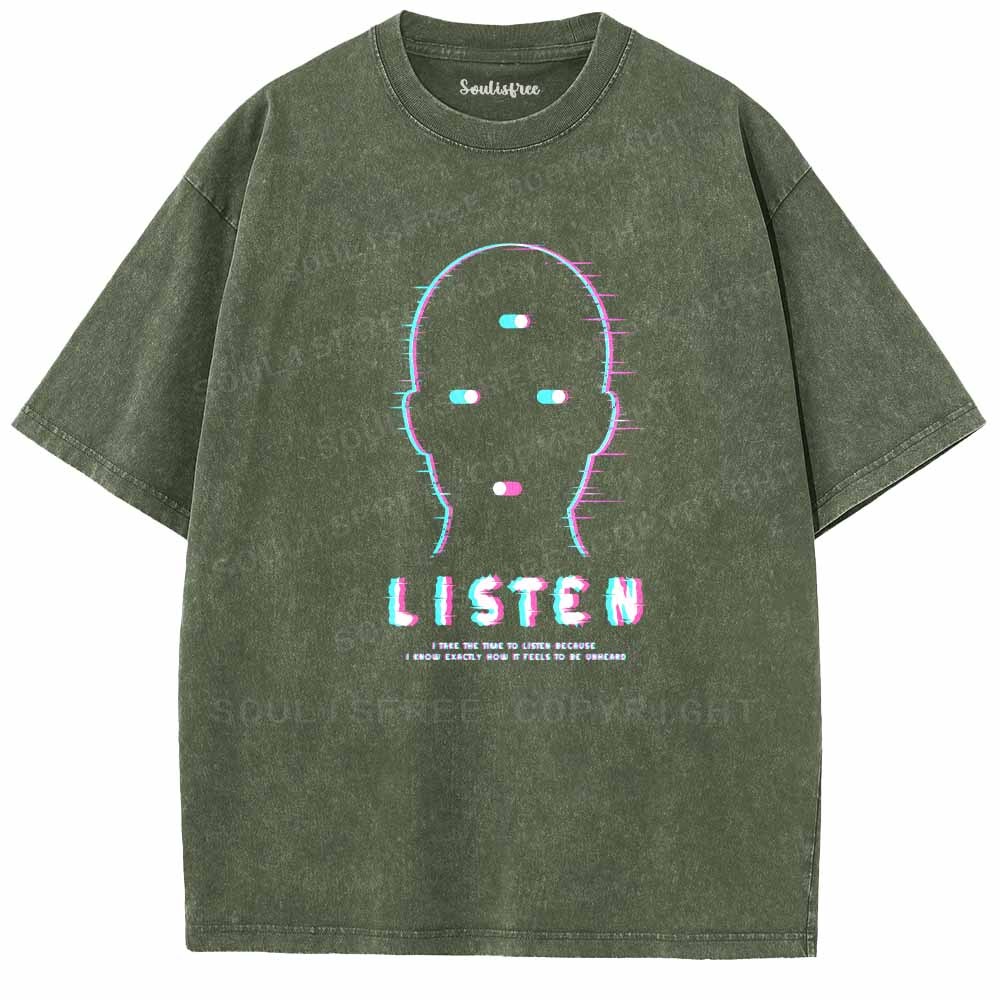 Soulisfree  LISTEN Washed Tee