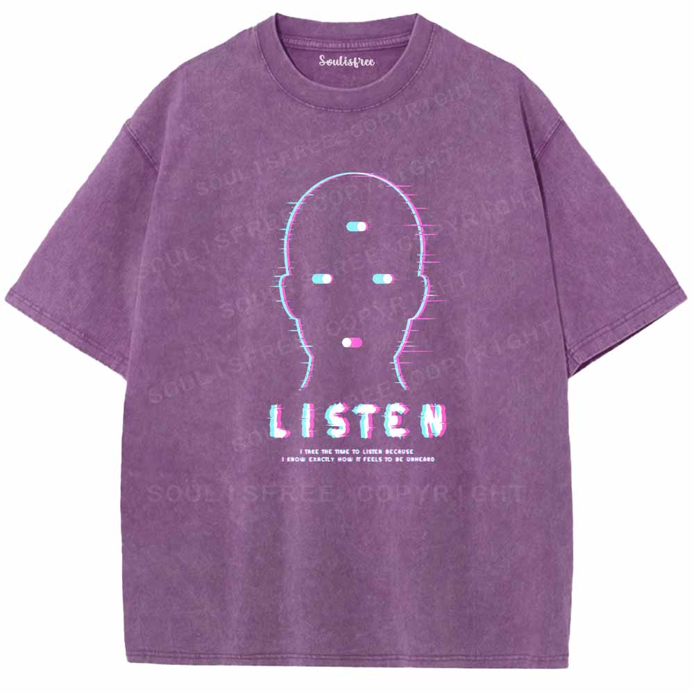 Soulisfree  LISTEN Washed Tee