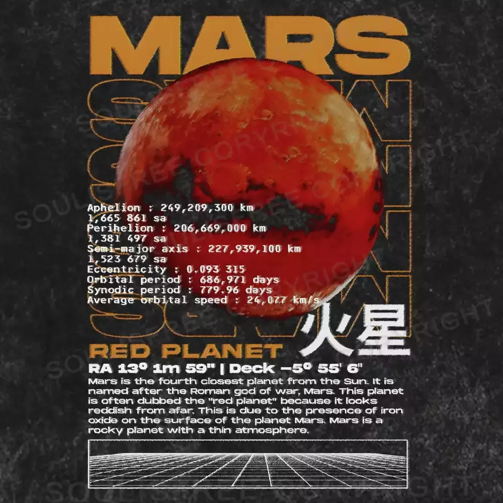Red Planet Washed Space T-shirt
