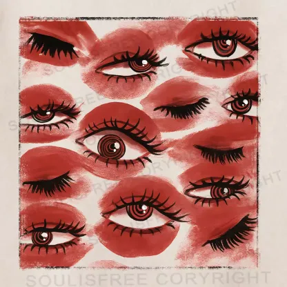 Lipstick eyes Washed T-shirt