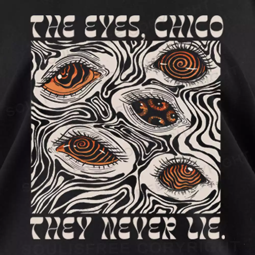 The Eyes Chico . They Never Lie Off Shoulder Top