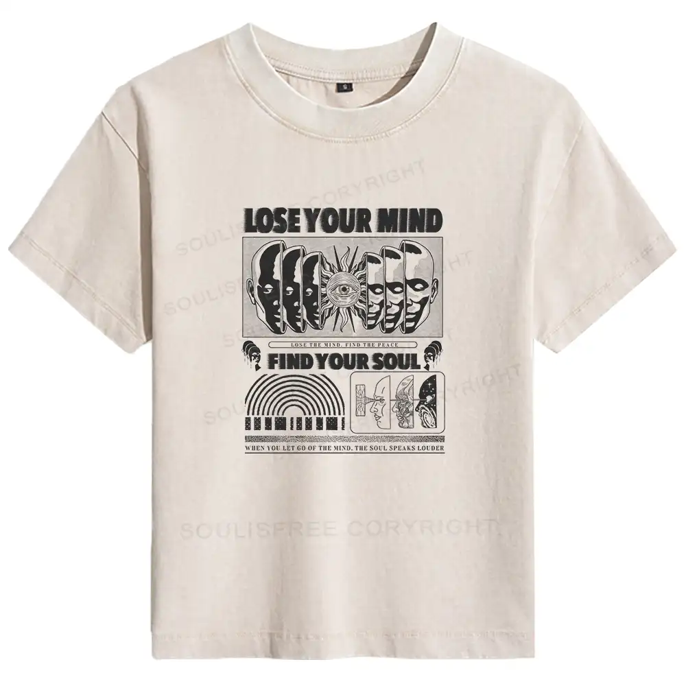 Lose Mind, Find Soul Washed Space T-shirt Basic Washed T-shirt
