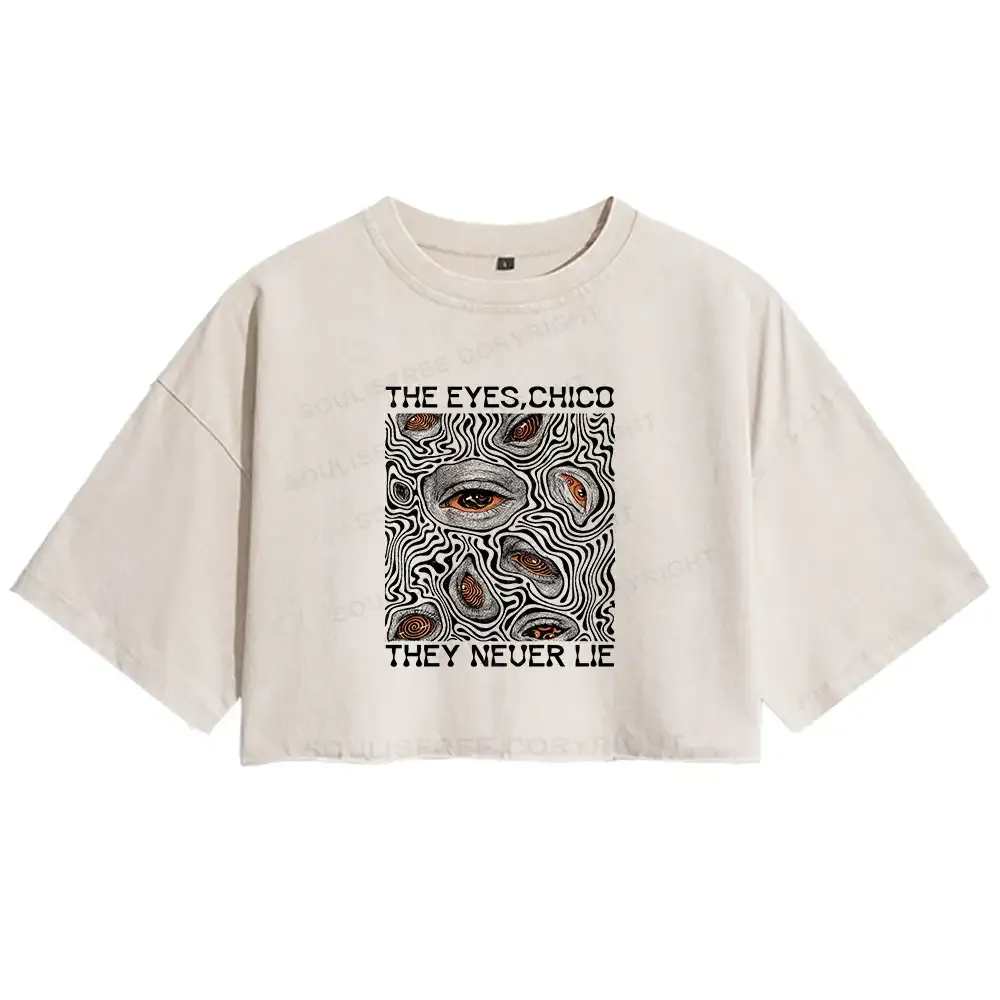 Designed Eyes don't lie Washed T-shirt Washed Crop T-shirt