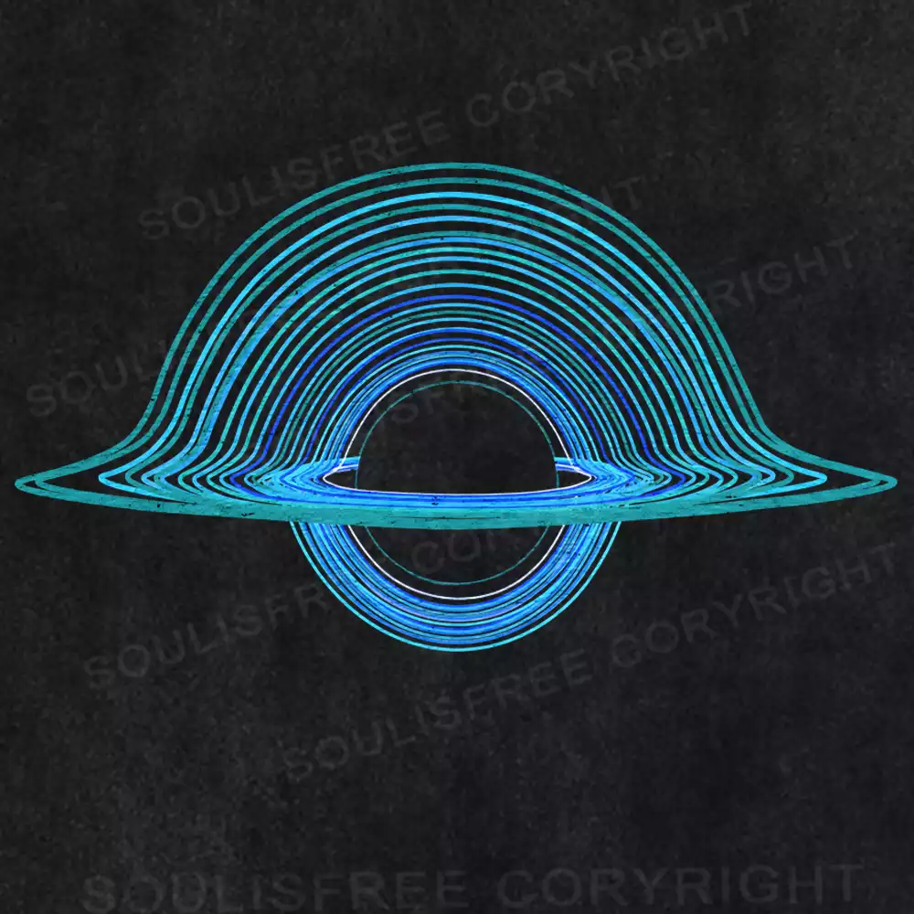 Blue Black Hole Washed Space T-shirt