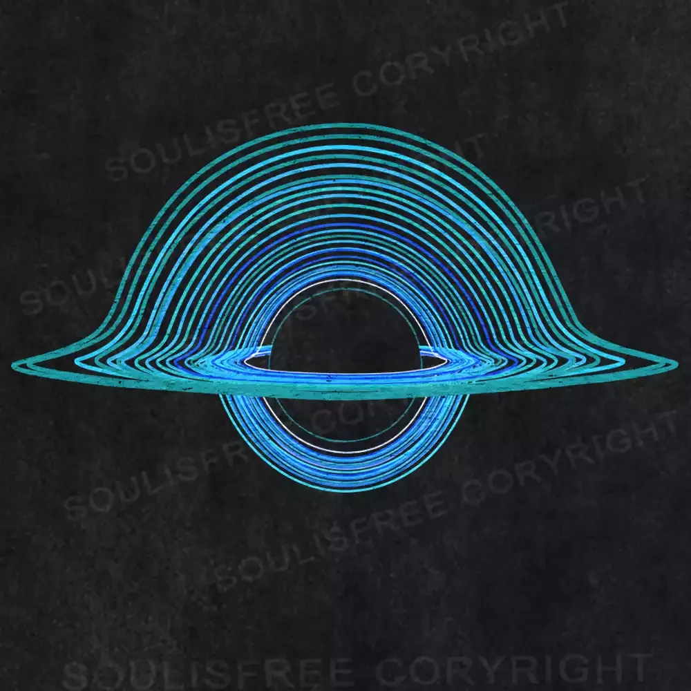 Blue Black Hole Washed Space T-shirt