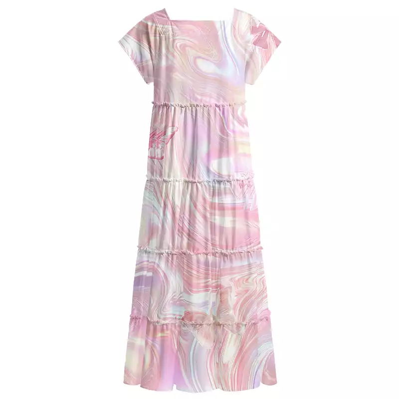 Soulisfree Marble Wings Slip  Square Neck Maxi Dress
