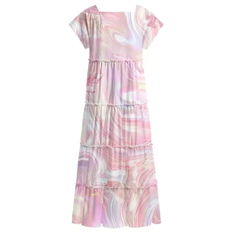 Soulisfree Marble Wings Slip  Square Neck Maxi Dress