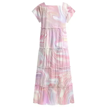 Soulisfree Marble Wings Slip  Square Neck Maxi Dress