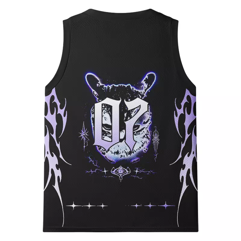 Soulisfree Purple Tribal Cat Mesh Tank