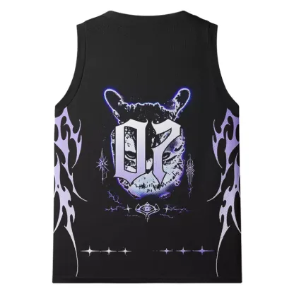 Soulisfree Purple Tribal Cat Mesh Tank