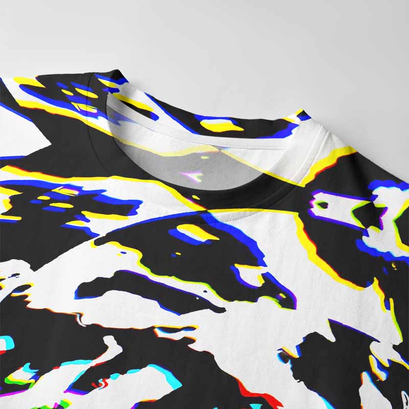 Soulisfree RGB Glitch Camo  Long Sleeve Cotton Tee