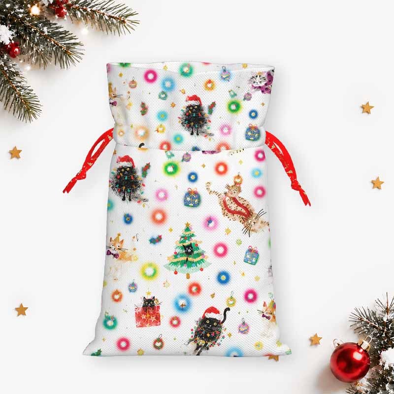 Soulisfree Whiskers And Christmas Wishes Christmas Gift Pouch