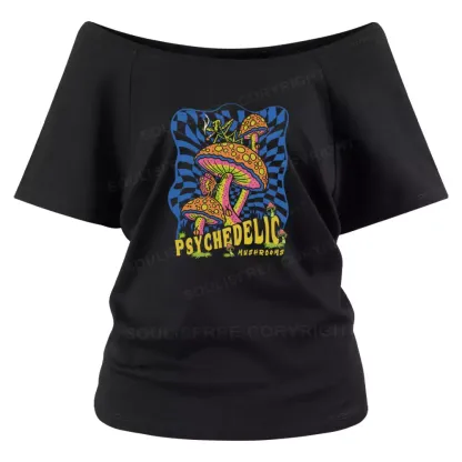 Psychedelic Mushrooms  Off Shoulder Top