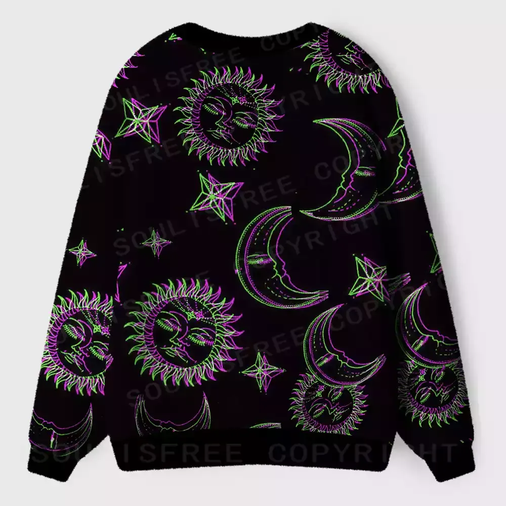 Neon Moon Magic Ugly Cardigan Sweaters