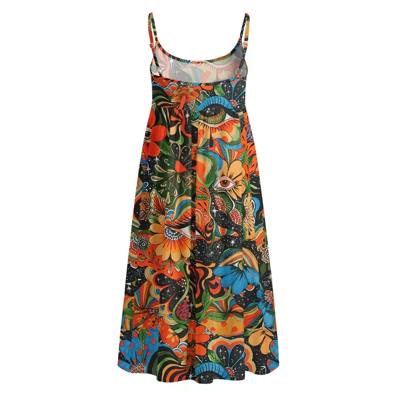 Soulisfree Floral Mirage  Boho Midi Dress