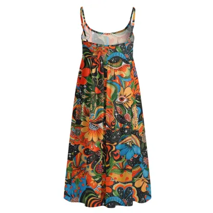 Soulisfree Floral Mirage  Boho Midi Dress