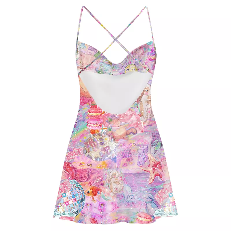 Soulisfree Sweet Realm Cowl Neck Satin Mini Dress