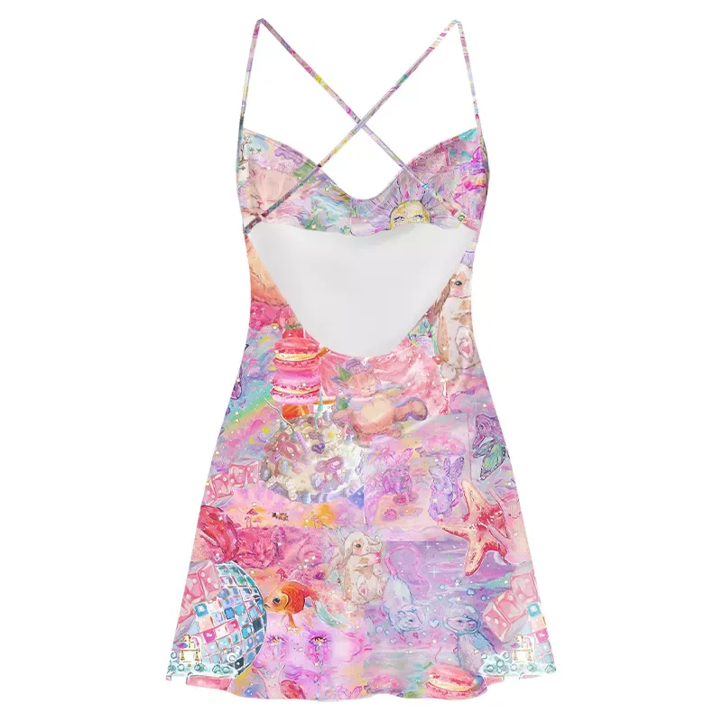 Soulisfree Sweet Realm Cowl Neck Satin Mini Dress