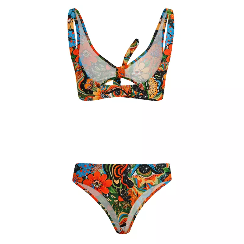 Soulisfree Floral Mirage Glitch Bow Bikini