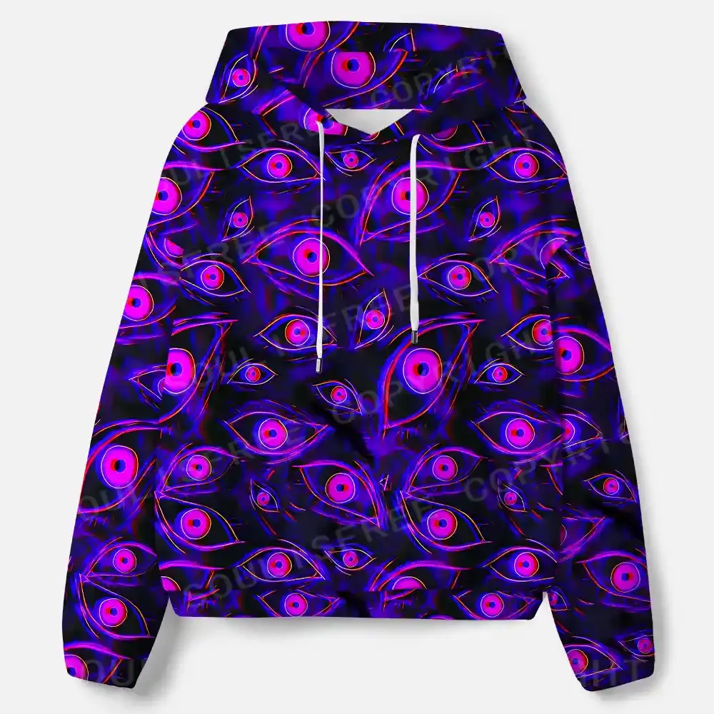 Neon Eyes of the Universe All-Over Print Hoodie