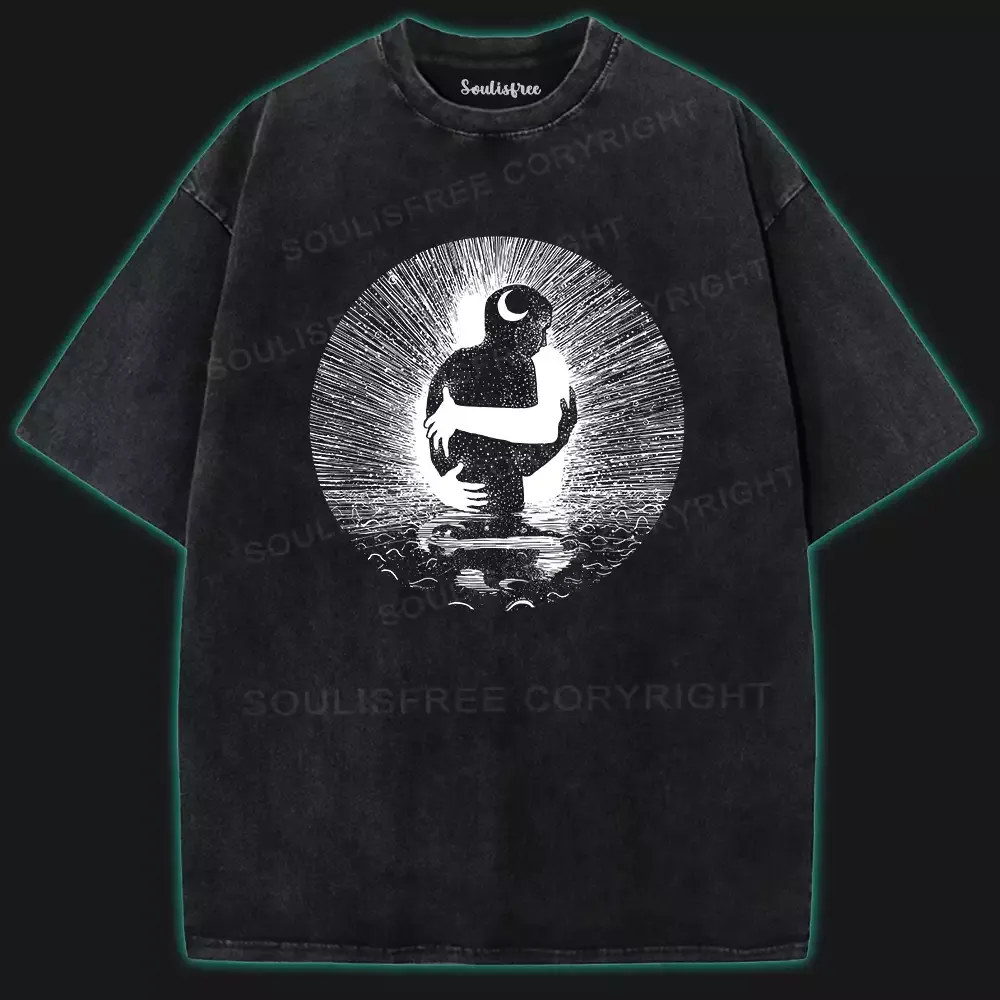Designed Embrace the Light Within Washed Space T-shirt
