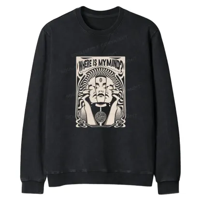 Where Is My Brain Regular Fit Washed Sweatshirt