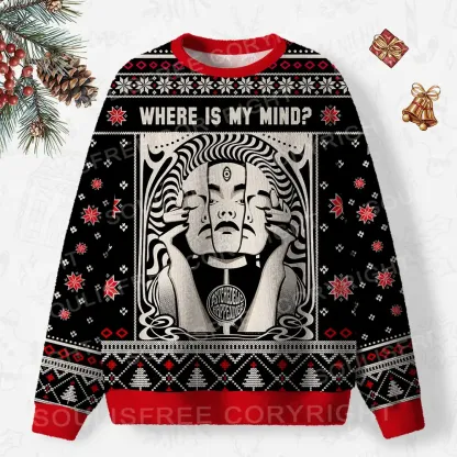 Where Is My Brain Ugly Christmas Knit Sweatshirt