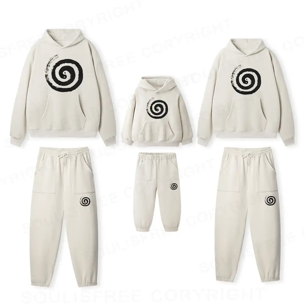 The Cycle Of Life Family Matching Fleece Hoodie Set