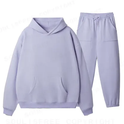 Solid Fleece Hoodie Set Fleece Hoodie Set