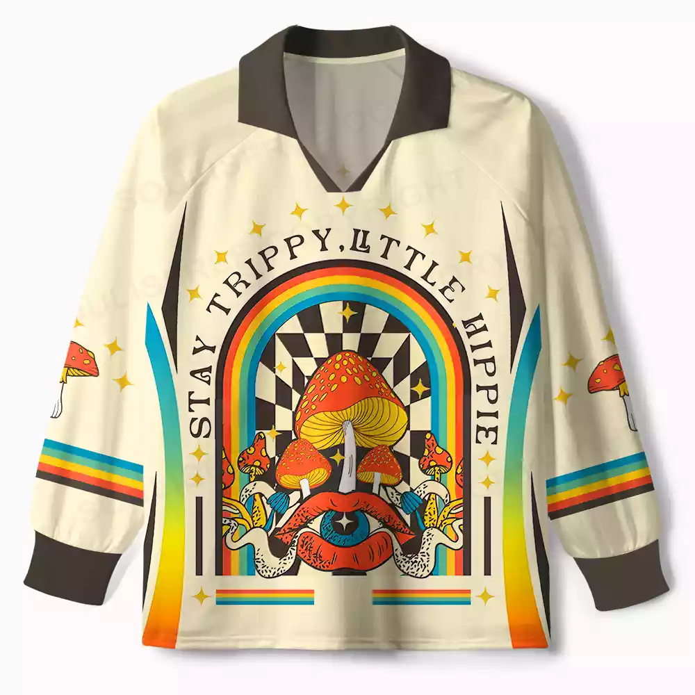 Stay Trippy, Little Hippie Long Sleeve Polo Jersey