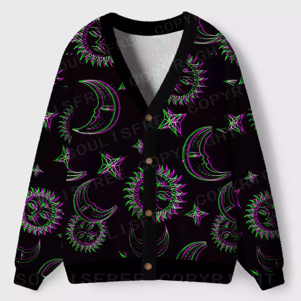 Neon Moon Magic Ugly Cardigan Sweaters