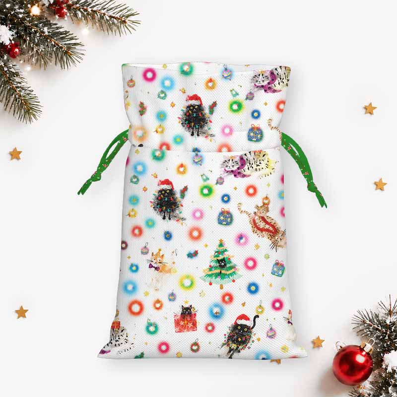 Soulisfree  Whiskers And Christmas Wishes Christmas Gift Pouch