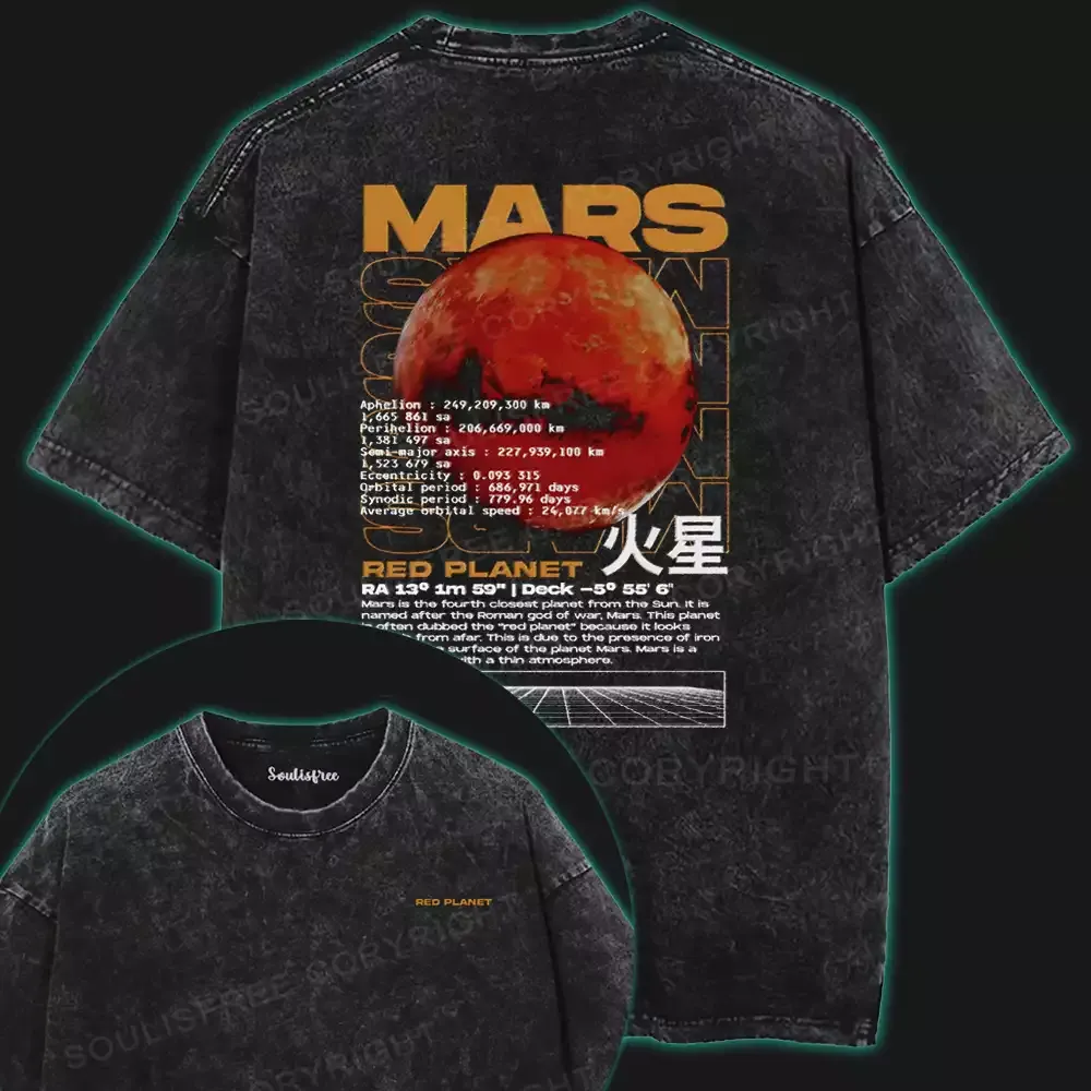 Red Planet Washed Space T-shirt