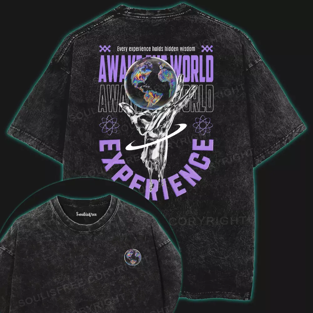 Wake Up the Cosmos Washed Space T-shirt