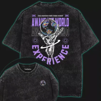 Wake Up the Cosmos Washed Space T-shirt