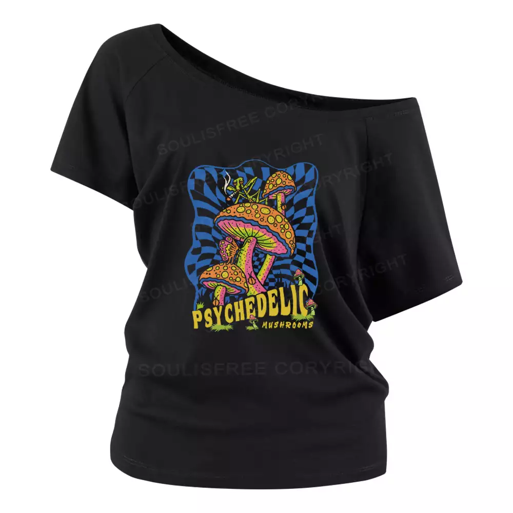 Psychedelic Mushrooms  Off Shoulder Top