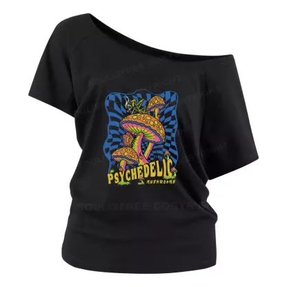 Psychedelic Mushrooms  Off Shoulder Top
