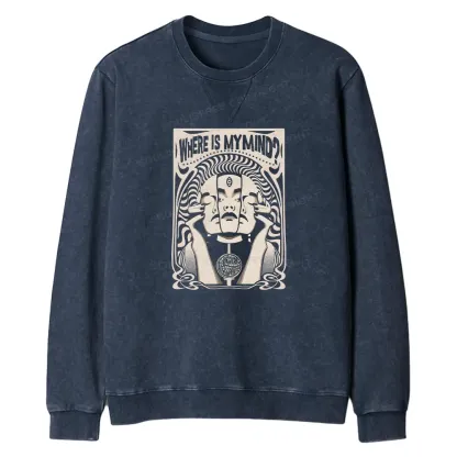 Where Is My Brain Regular Fit Washed Sweatshirt