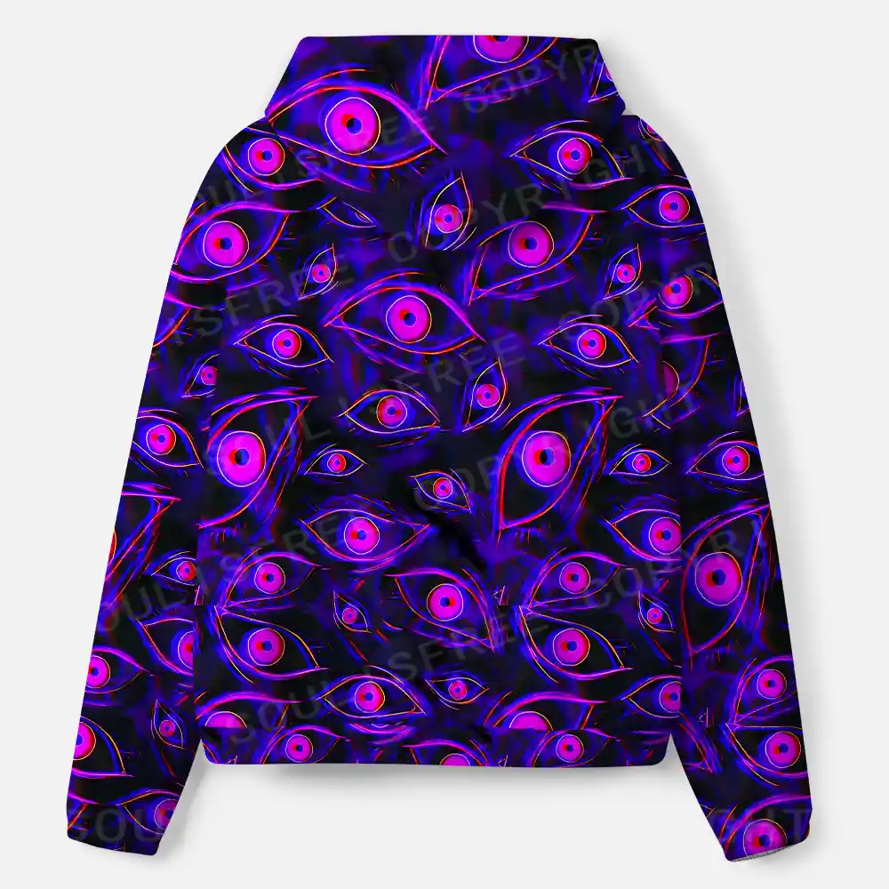 Neon Eyes of the Universe All-Over Print Hoodie