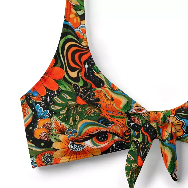 Soulisfree Floral Mirage Glitch Bow Bikini