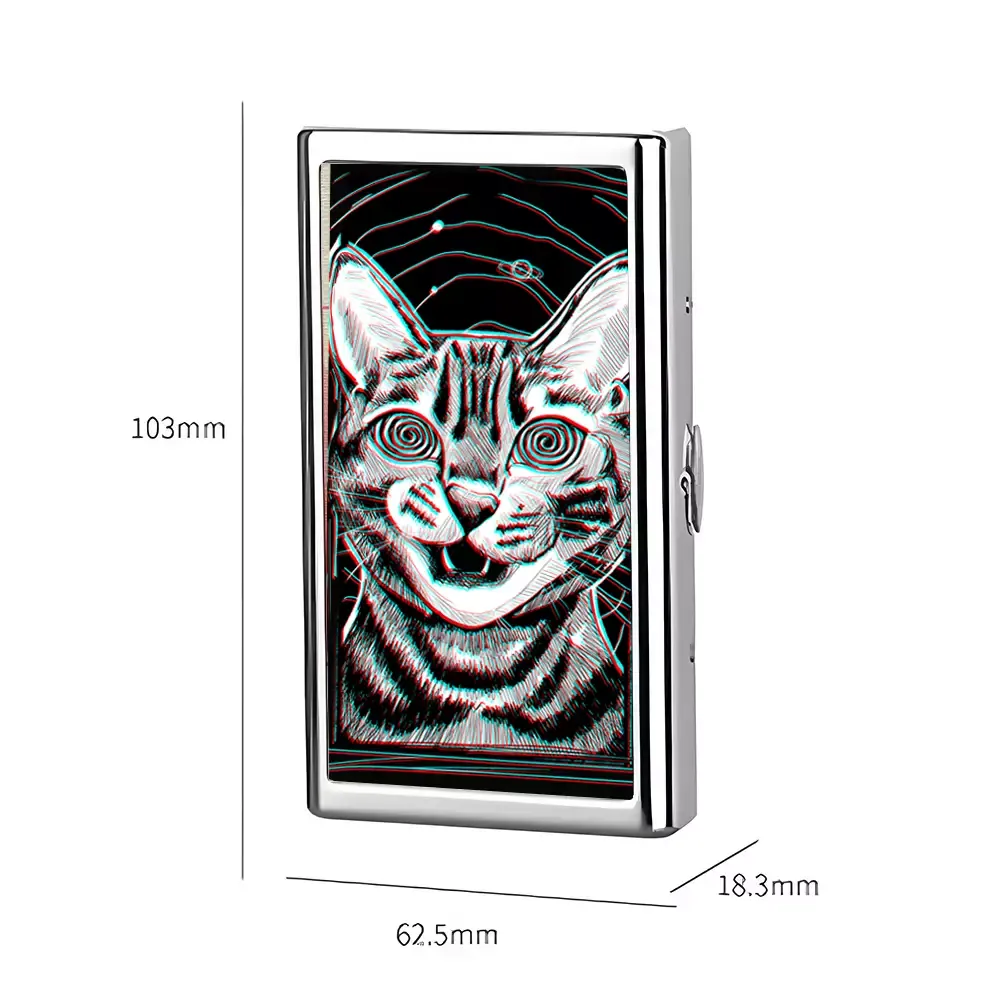 Soulisfree Hypnotic Cat Metal Pocket Case