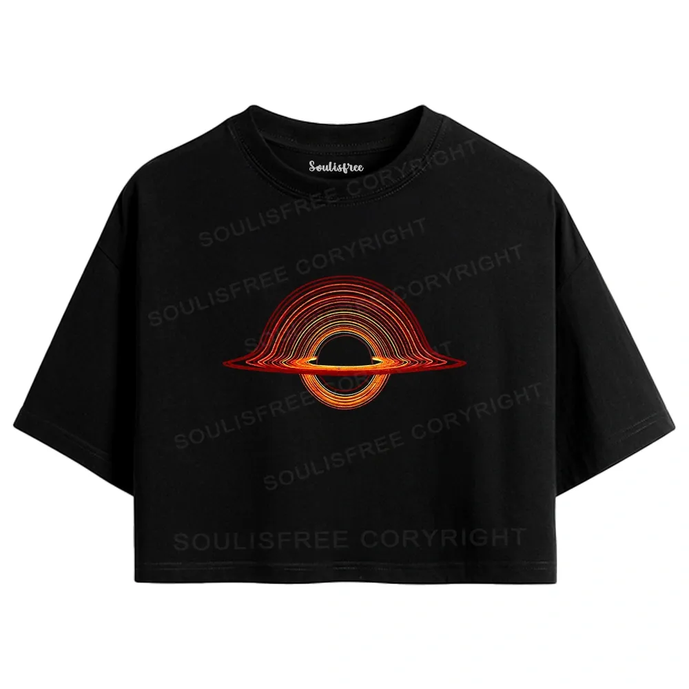 Designed Planet Aperture Washed Space T-shirts Crop Top
