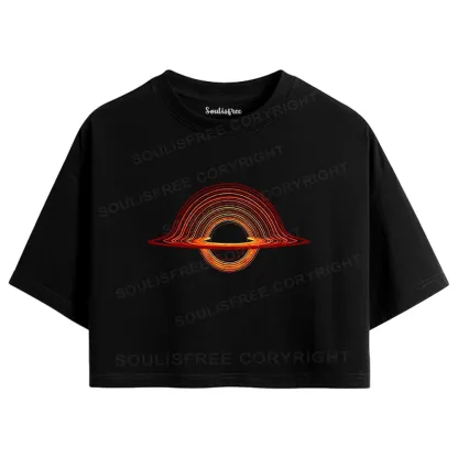 Planet Aperture Washed Space T-shirts Crop Top