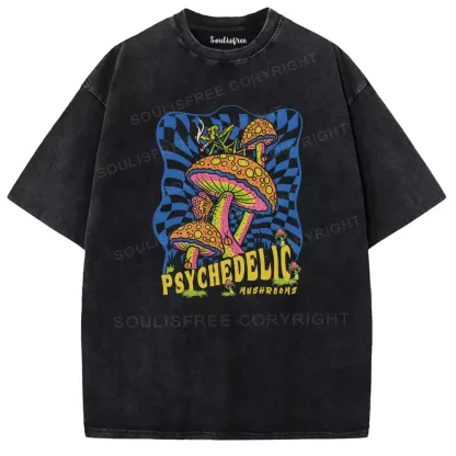 Psychedelic Mushrooms Washed T-shirt