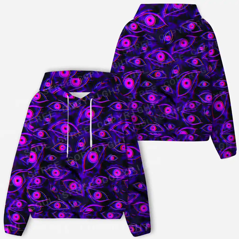 Neon Eyes of the Universe All-Over Print Hoodie