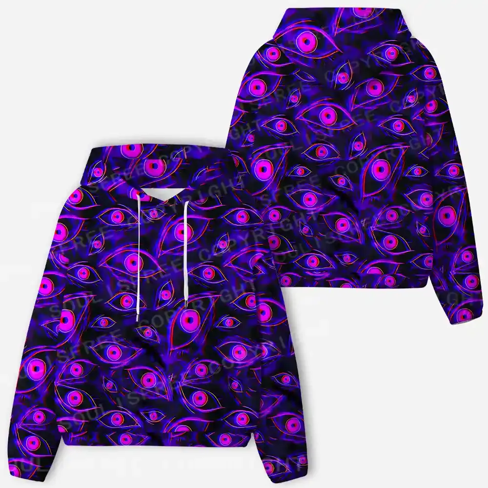 Neon Eyes of the Universe All-Over Print Hoodie