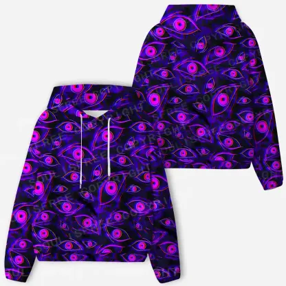 Neon Eyes of the Universe All-Over Print Hoodie